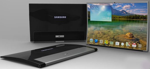 Концепт вогнутого планшетного компьютера Samsung Tab Round